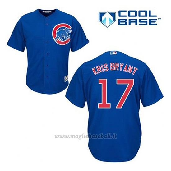 Maglia Baseball Uomo Chicago Cubs 17 Kris Bryant Blu Alterner Cool Base